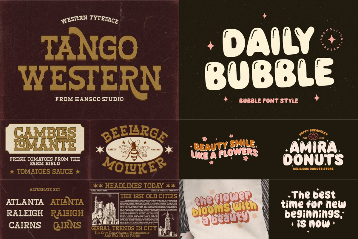 Retro Vintage Font Bundle - SALE!, a Handwritten Font by HansCo Studio (Photo 6 of 14)