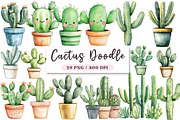 Cactus Doodle Sublimation Clipart, an Illustration by DreamArtGraphic (Thumbnail 1 of 4)
