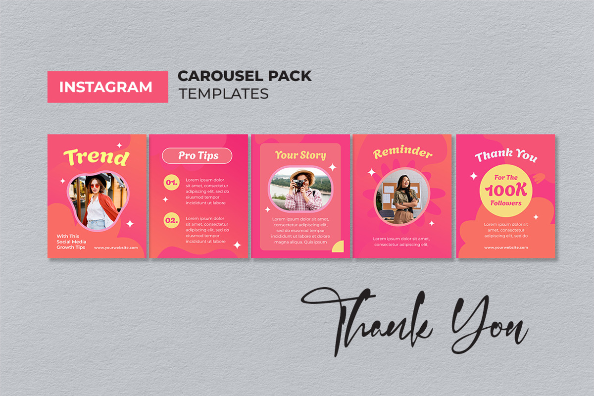 Pink Fashion Instagram Carousel, a Social Media Template by UICreative (Photo 4 of 4)