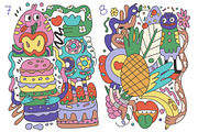 Fast Food Doodles. Vector and raster, a Food Illustration by Oliana Moroz (Thumbnail 11 of 25)