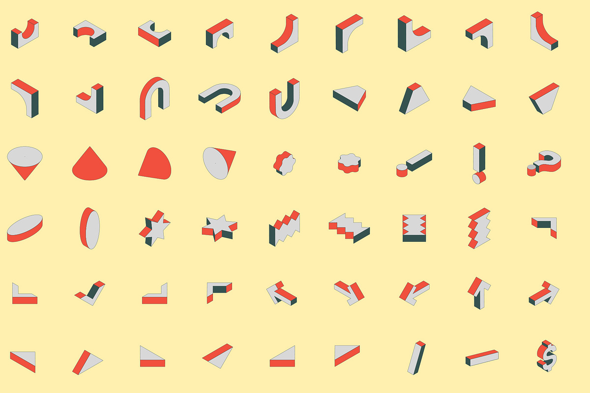 120 + Isometric Shapes and Elements