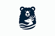 Elegant Bear & Deer Silhouette Logo, a Branding & Logo Template by MkStudio (Thumbnail 2 of 3)