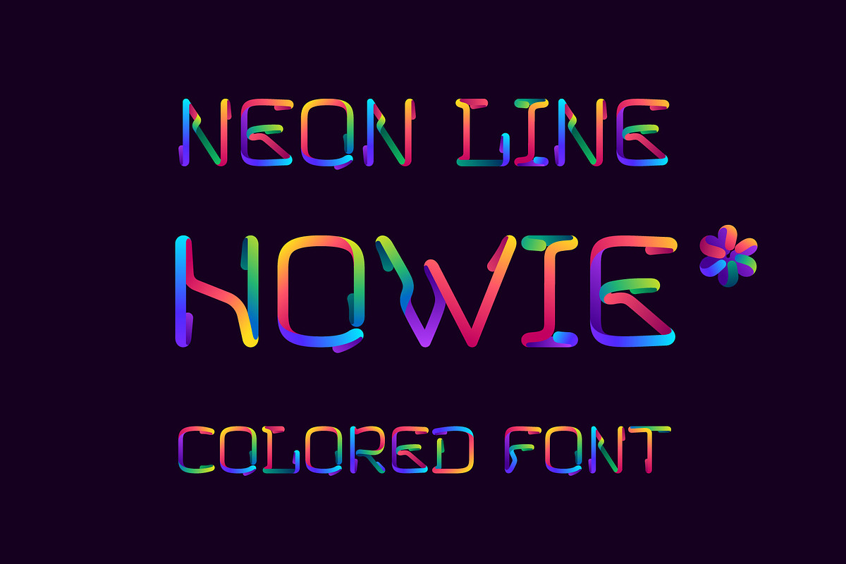 Howie neon line multicolored font, a Symbol Font by kaer_shop (Photo 1 of 7)