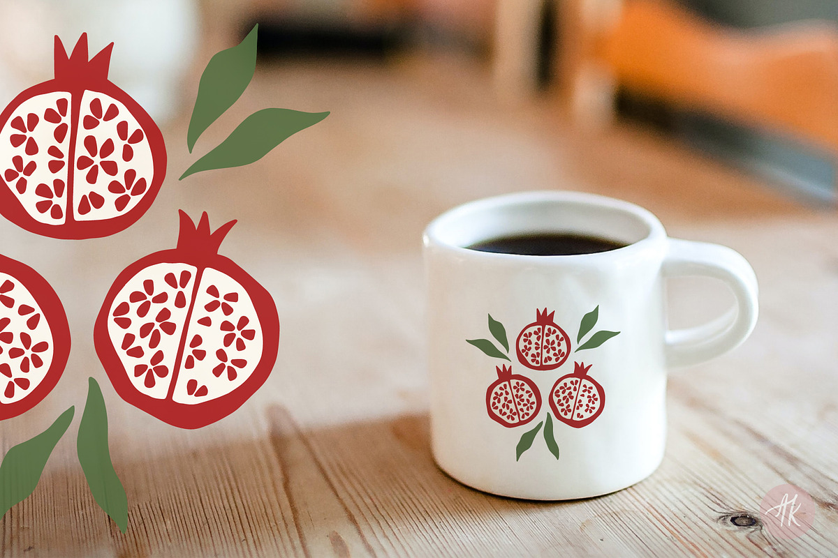 Pomegranate Fruit Clipart Set, an Object Graphic by Alena Koval (Photo 8 of 16)