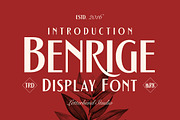 Benrige Display Font, a Sans Serif Font by Letterhend Studio (Thumbnail 1 of 9)