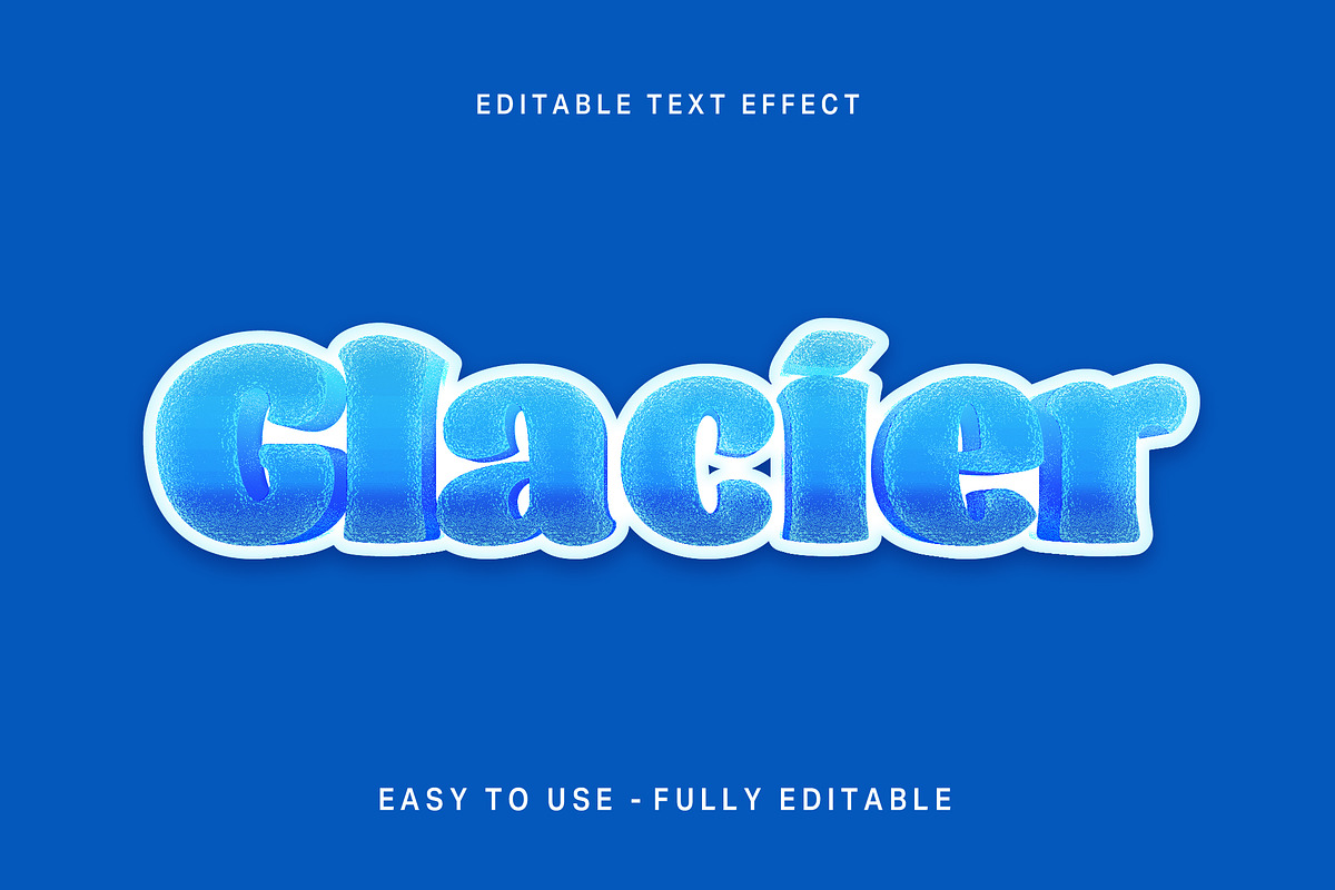 Glacier Ice 3D Text Effect