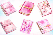 Watercolor Pretty Pink Planner PNG, an Illustration by Canvas Craft (Thumbnail 4 of 4)