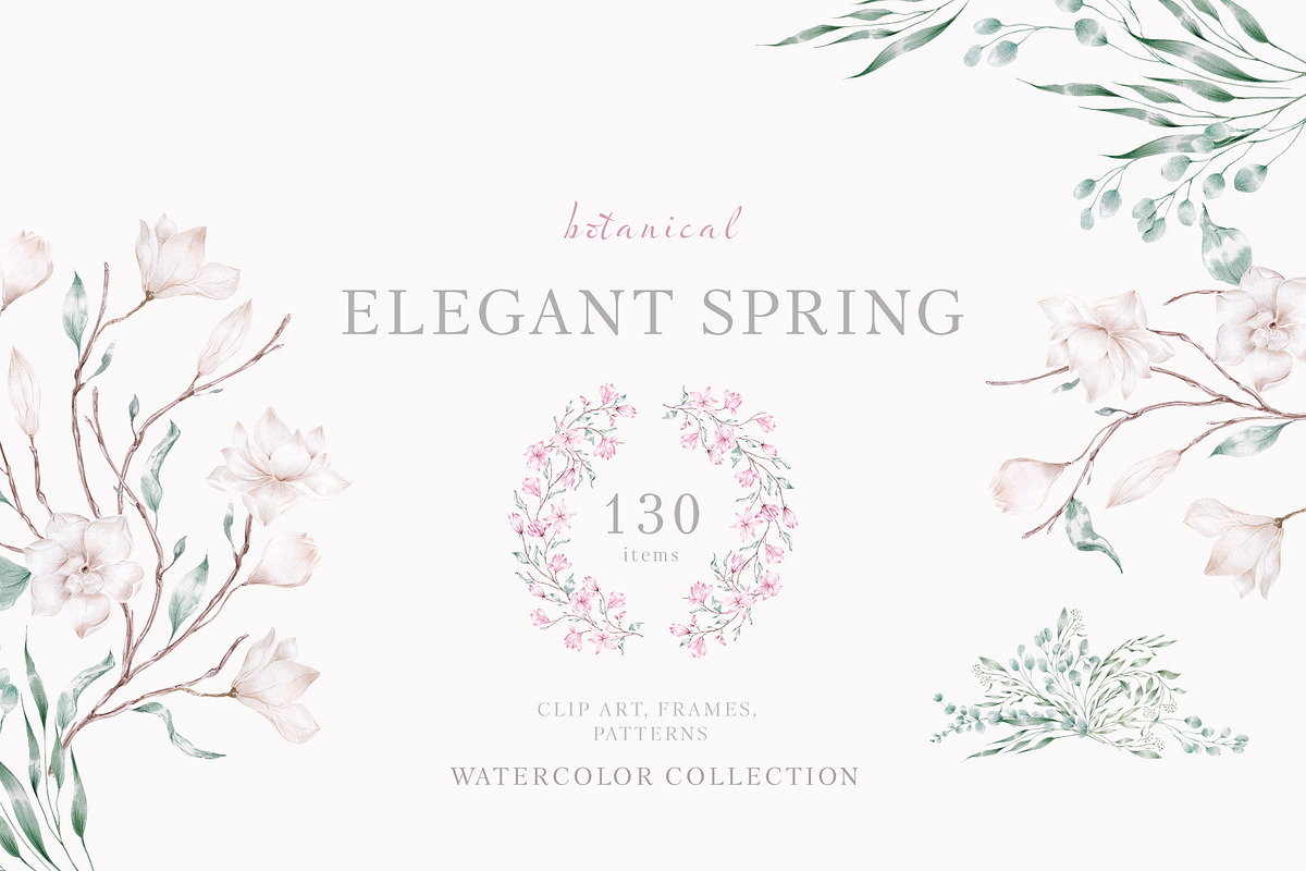 Elegant magnolias and eucalyptus, an Illustration by astelenadesign (Photo 1 of 16)