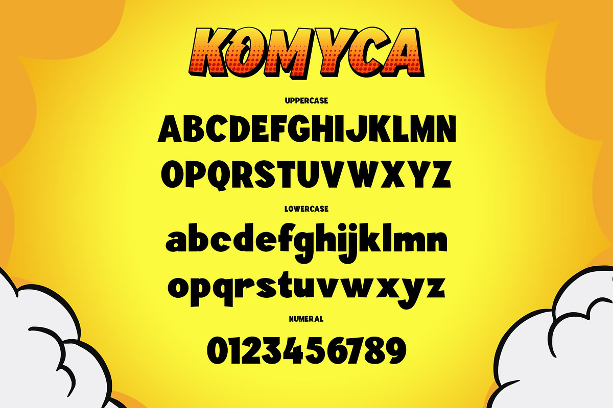 Komyca Layered Comic Typeface, a Sans Serif Font by alit design (Photo 5 of 17)