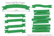 Green Ribbon Banner Clipart, an Illustration by Amanda Ilkov (Thumbnail 3 of 4)