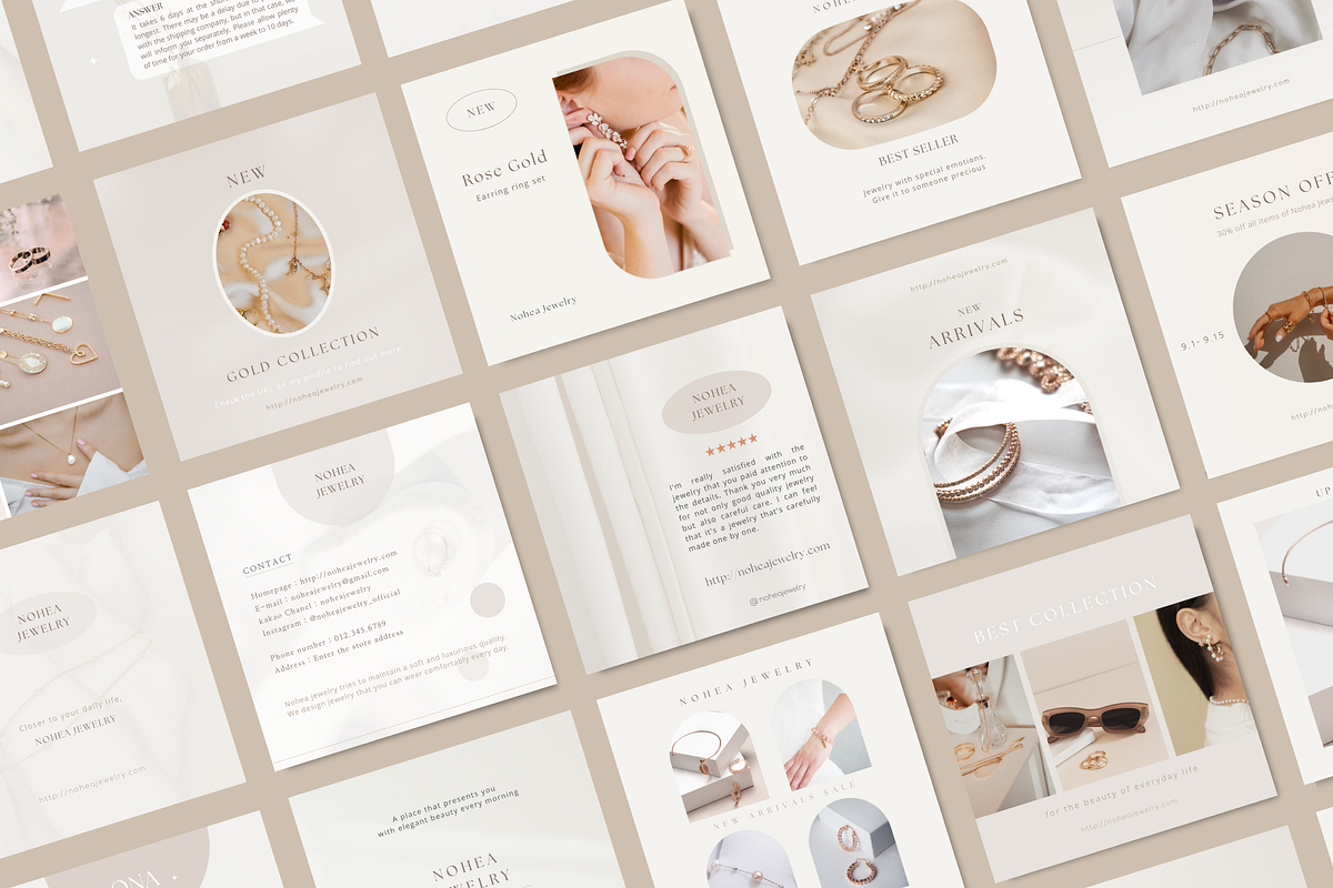 Modern Jewelry Instagram Templates, a Social Media Template by NoheaDesignShop (Photo 3 of 11)