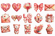 Valentine’s Day Love Clipart, an Illustration by Libby Wishes (Thumbnail 4 of 6)