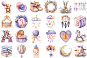 Lavender Soft Peach Baby Nursery Cli, an Illustration by Sublimation Artist (Thumbnail 2 of 6)