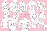 Male torso Procreate Photoshop brush, a Brush Add-On by AppleinaJuice (Thumbnail 6 of 8)