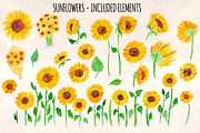 Bright Sunflowers 34 Sunny Vectors, a Decorative Illustration by Violet LeBeaux (Thumbnail 2 of 3)