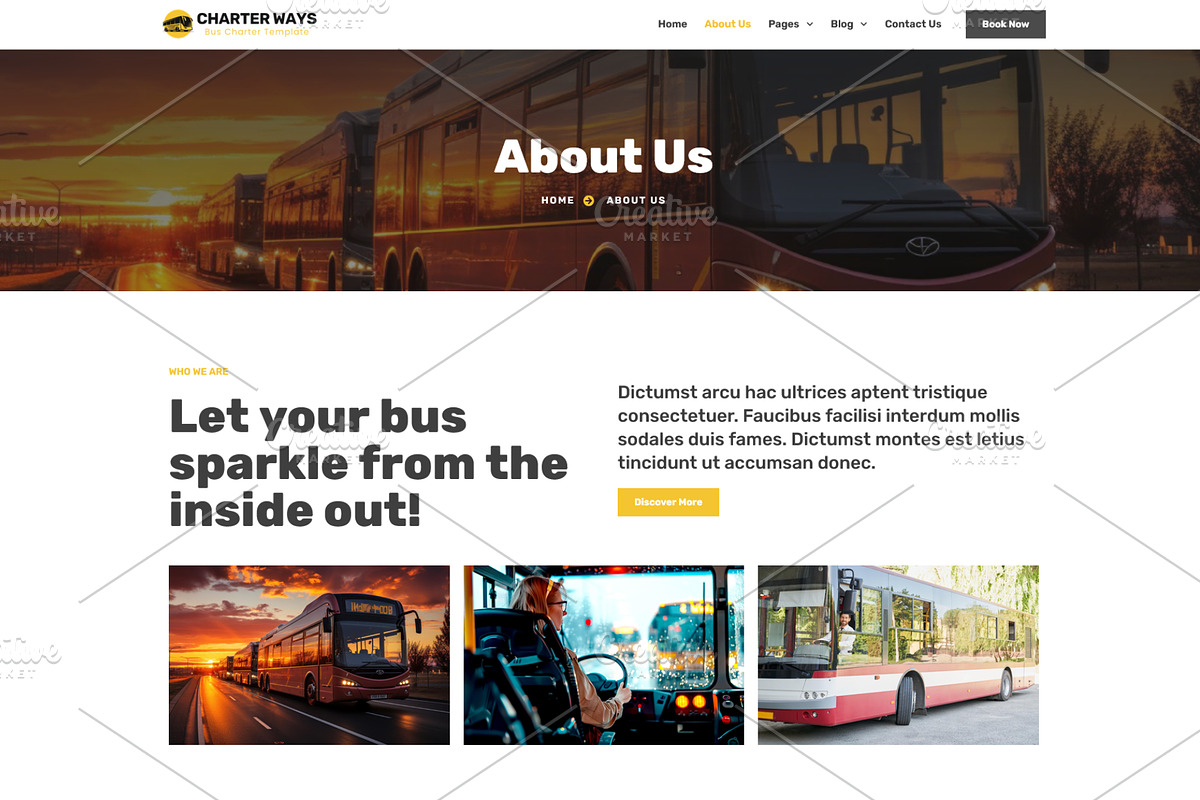 Bus Charter Service Template, a WordPress Template by HasnainDEV (Photo 3 of 4)