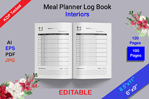 Meal Planner Log Book KDP Interior