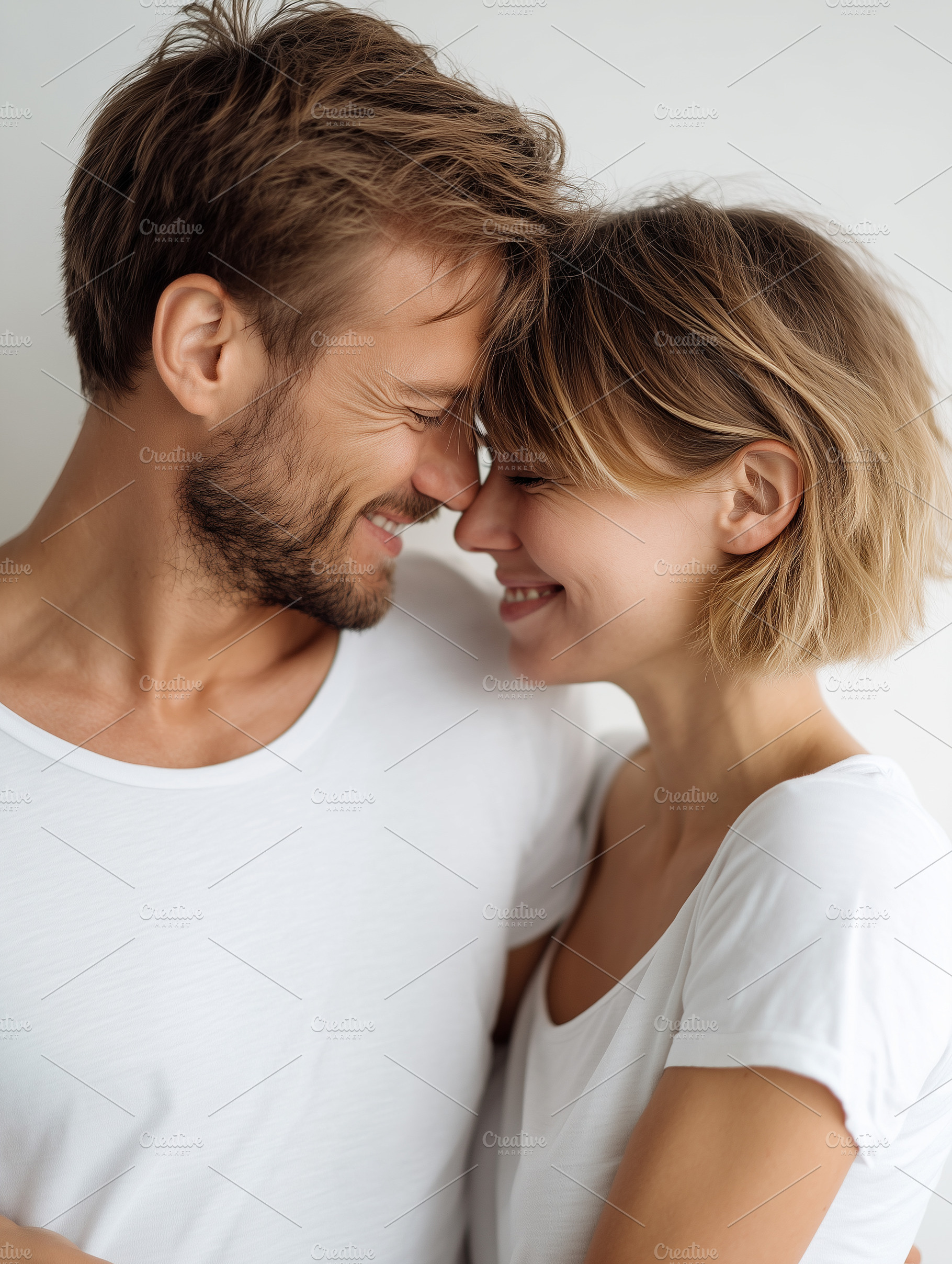 Happy loving couple touching forehea, a Person Photo by MistyDay