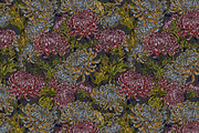 maximalist chrysanthemum botanical, a Pattern Graphic by NayaChu (Thumbnail 3 of 9)