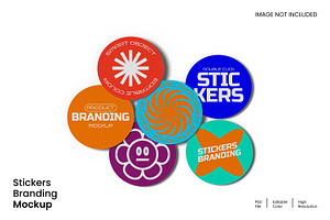 Stickers Branding Mockup, a Merchandise Mockup by Unerispace
