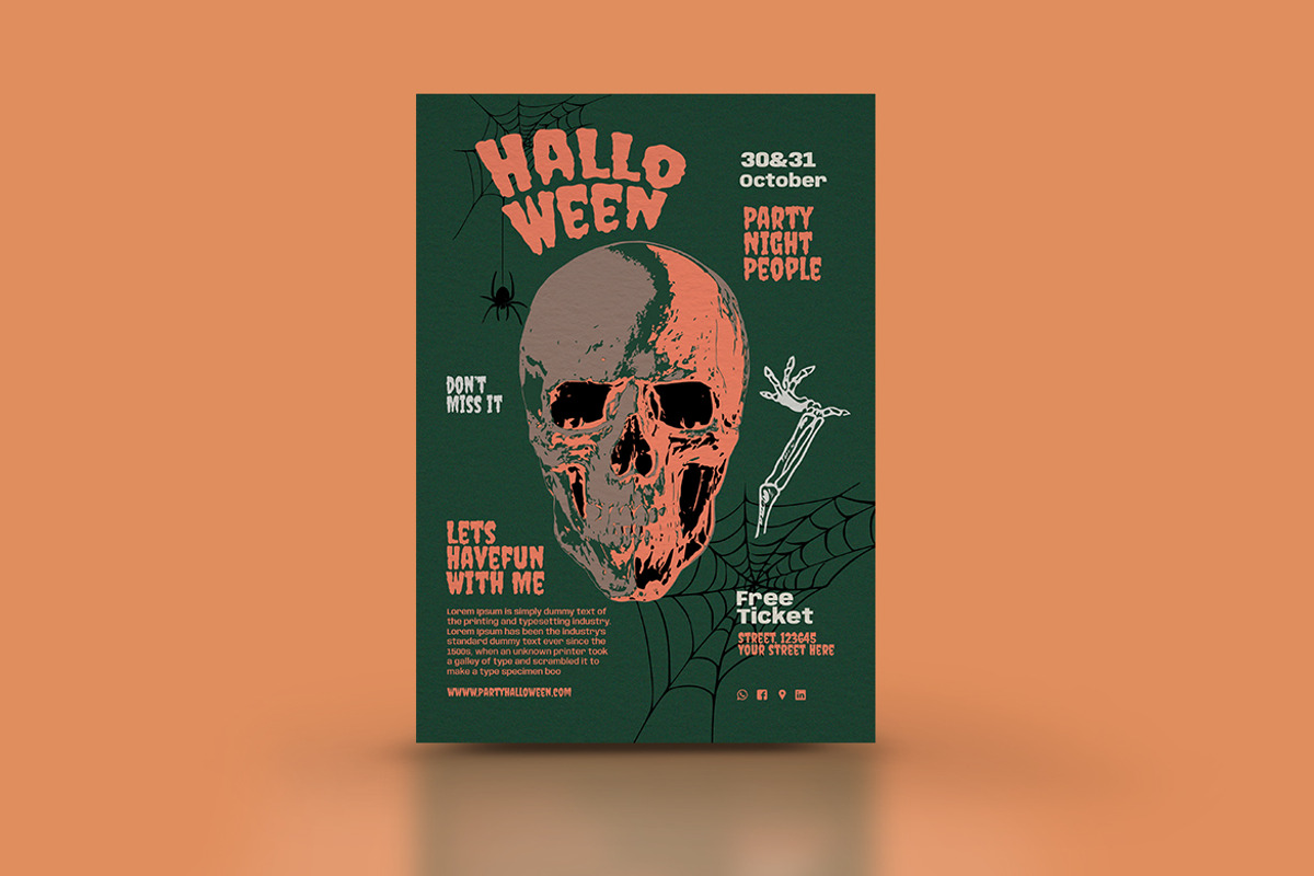 Poster Halloween Design Template, a Poster Template by MaikoHatta (Photo 3 of 11)