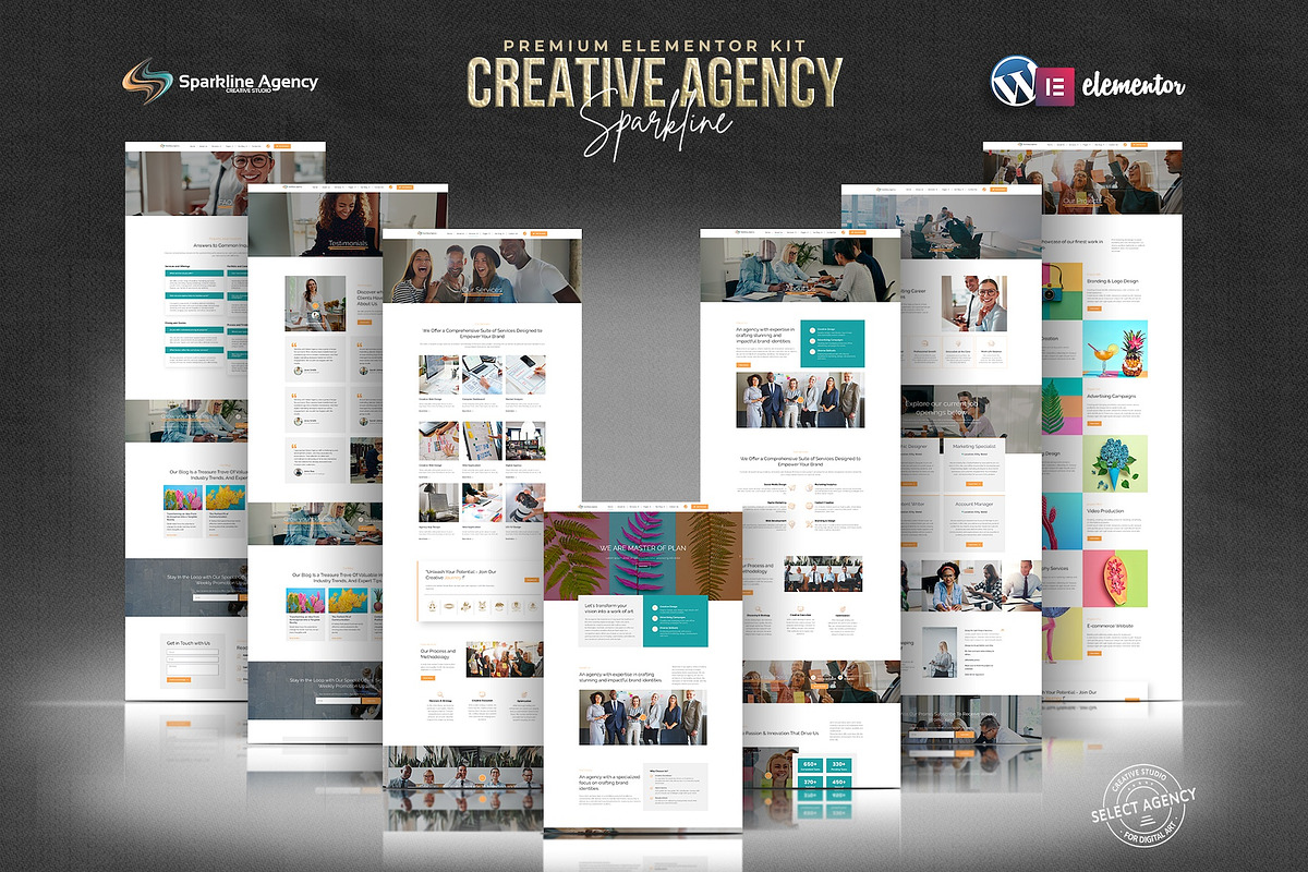 Sparkline -Elementor Pro Kit, a Websites & App Template by Select Agency Designs (Photo 1 of 9)