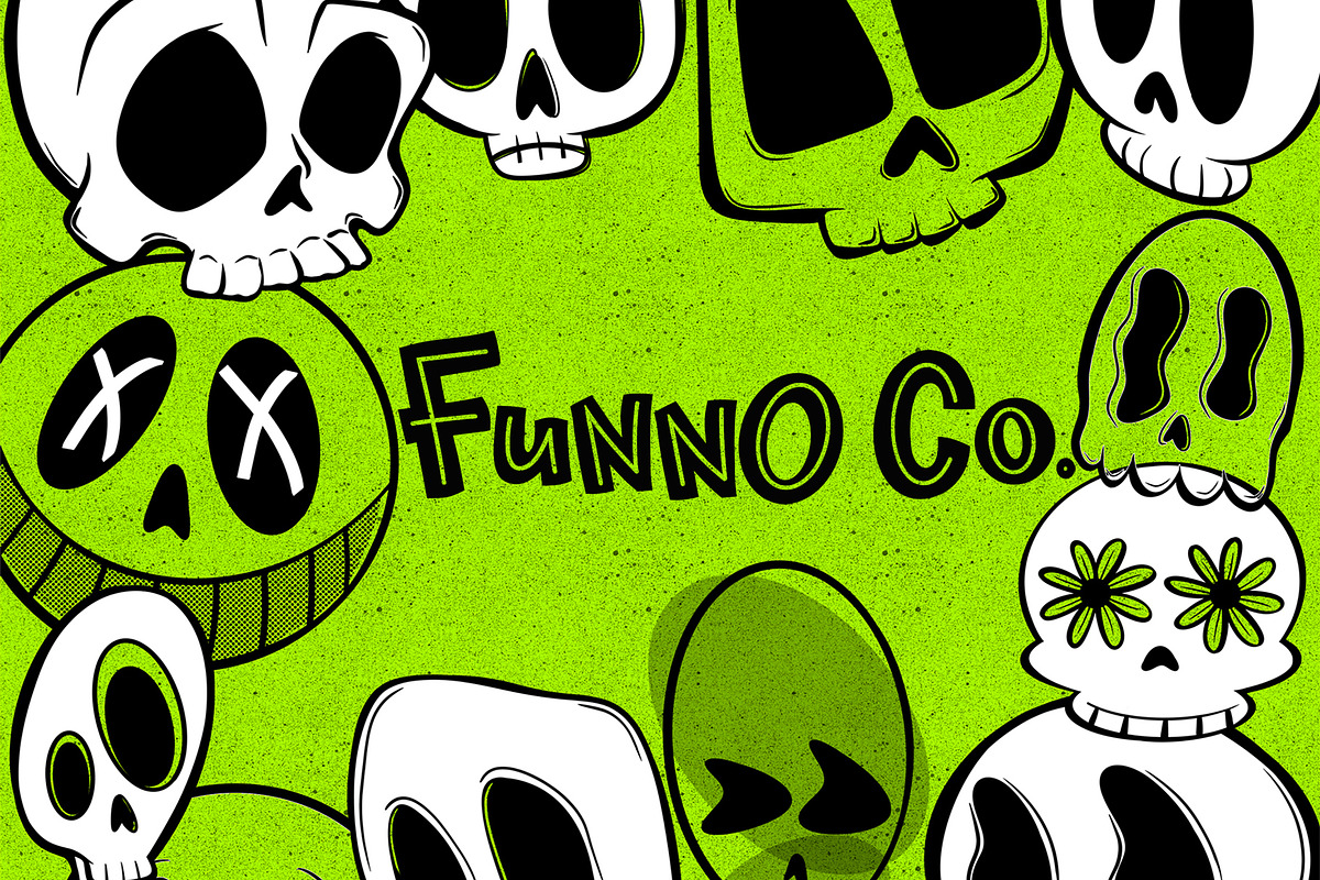 Hand Drawn Skulls Brush Stamp Pack, a Brush Add-On by Funno Co. (Photo 4 of 4)