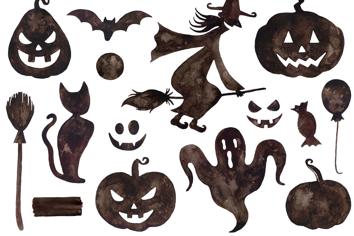 Halloween watercolor set, a Decorative Illustration by Katya Zlobina (Photo 2 of 3)