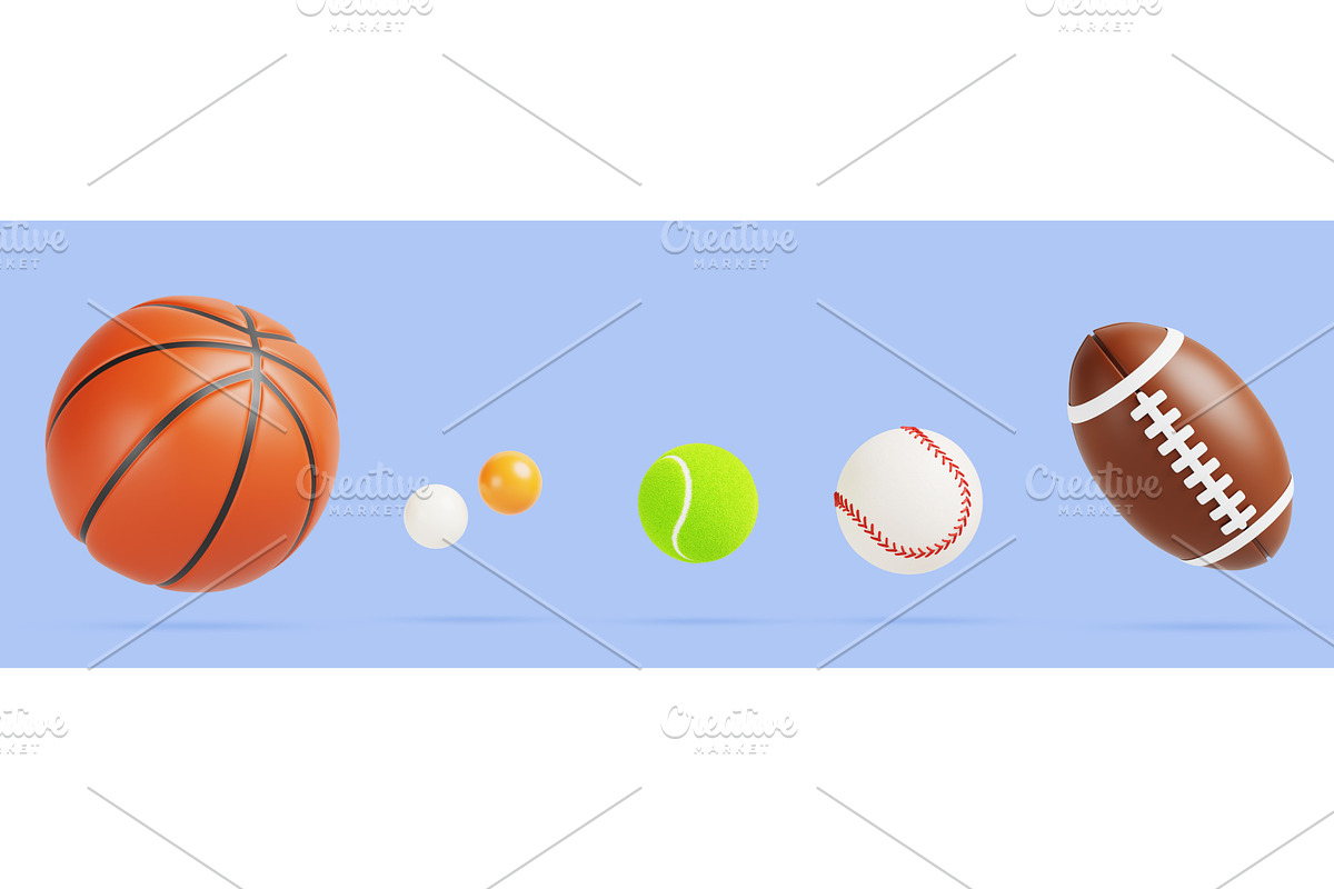 3d balls for different sports games, a Sport Illustration by Marozhkastudio