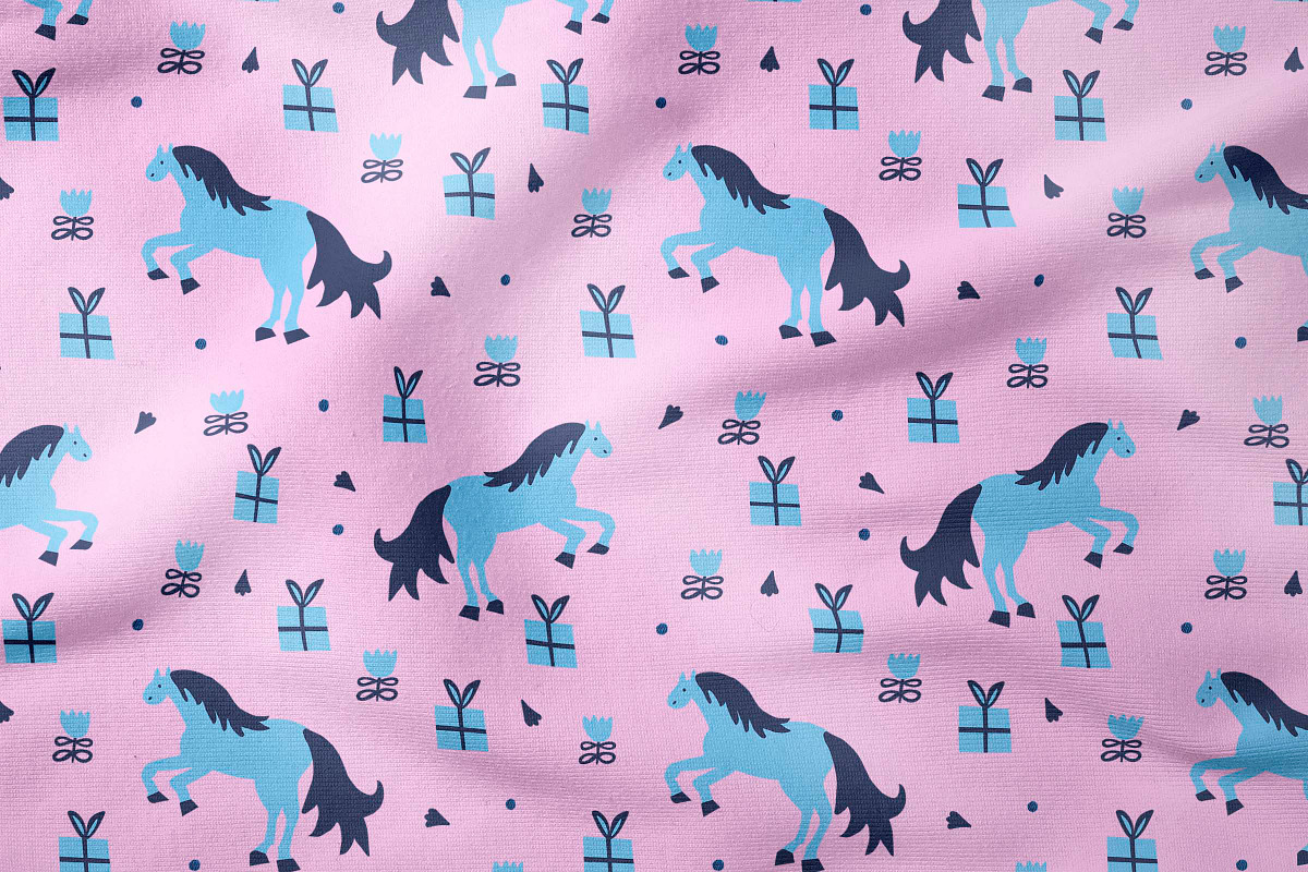 Christmas horse pattern eps, a Pattern Graphic by Lucyinyourheart (Photo 7 of 10)