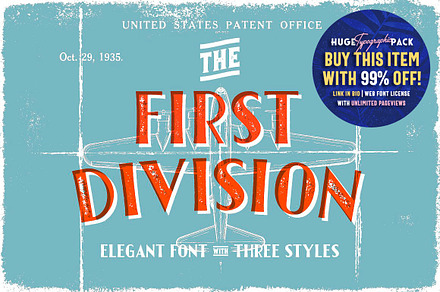 The First Division, a Serif Font by Vintage Voyage Supply