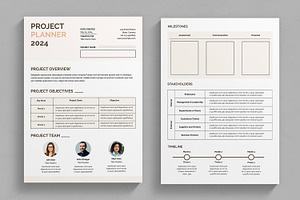 Project Planner Template, a Stationery Template by MightyDesign