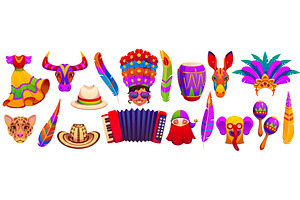 Barranquilla Colombian carnival, an Illustration by Vector Tradition