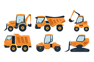 Construction vehicles set, a Transportation Illustration by Yayasya