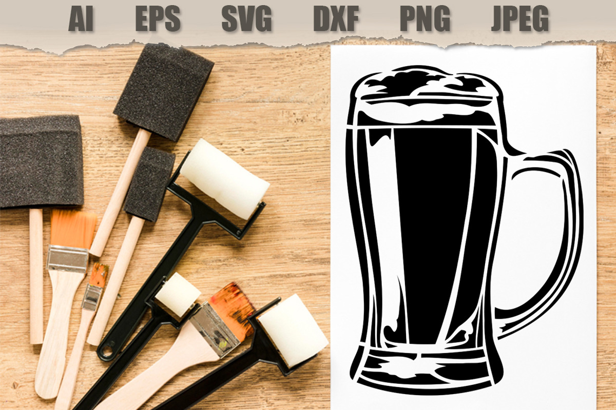 Stencils Beer Mug, a Food Illustration by MARYCRAFTIRIA (Photo 2 of 3)