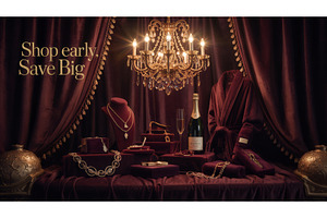 Luxurious holiday gift display with, an Illustration by tilialucida
