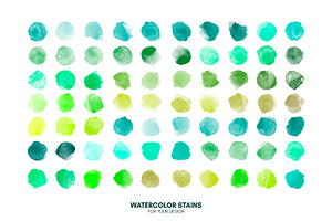 Huge Set Watercolor Vector Stains