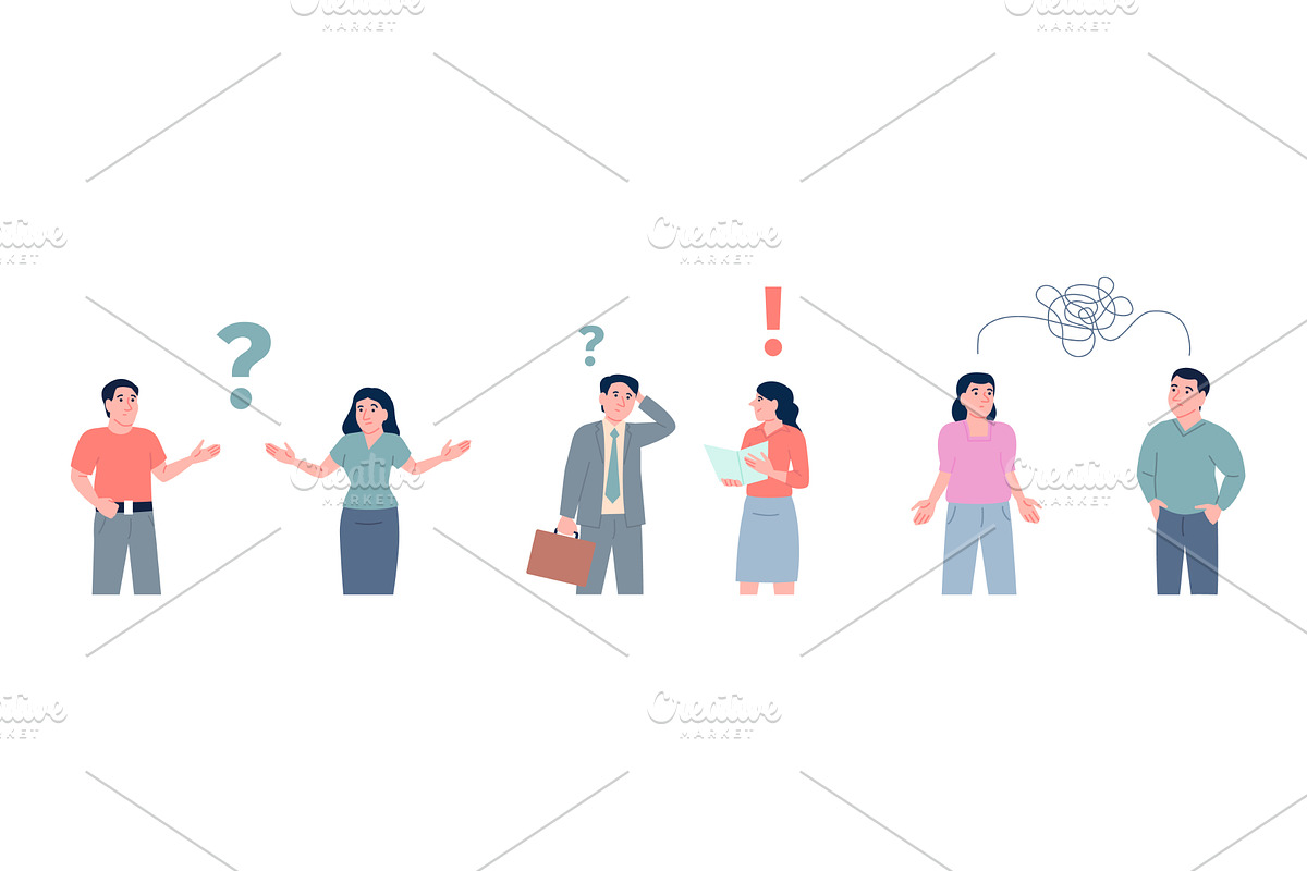 Misunderstanding scenes. Male female, a Person Illustration by LadadikArt