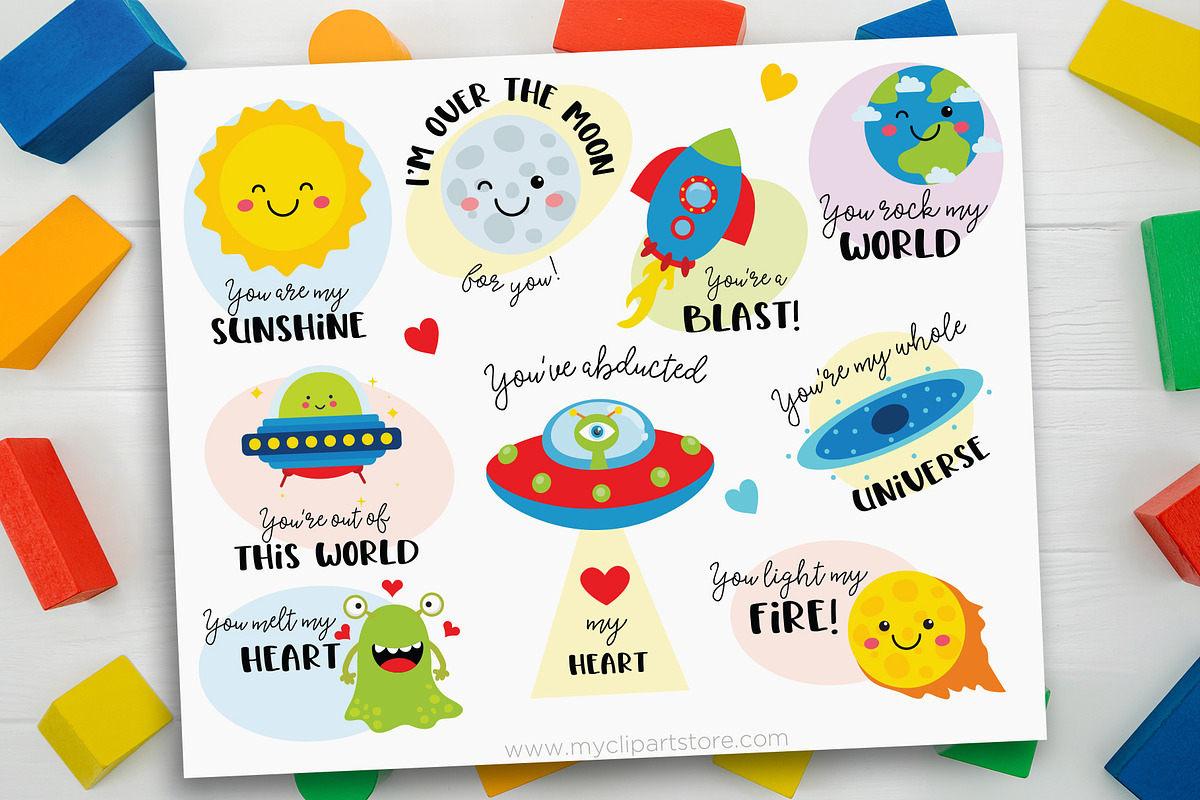 Valentine Sayings, Space, SVG, an Illustration by MyClipArtStore (Photo 1 of 2)