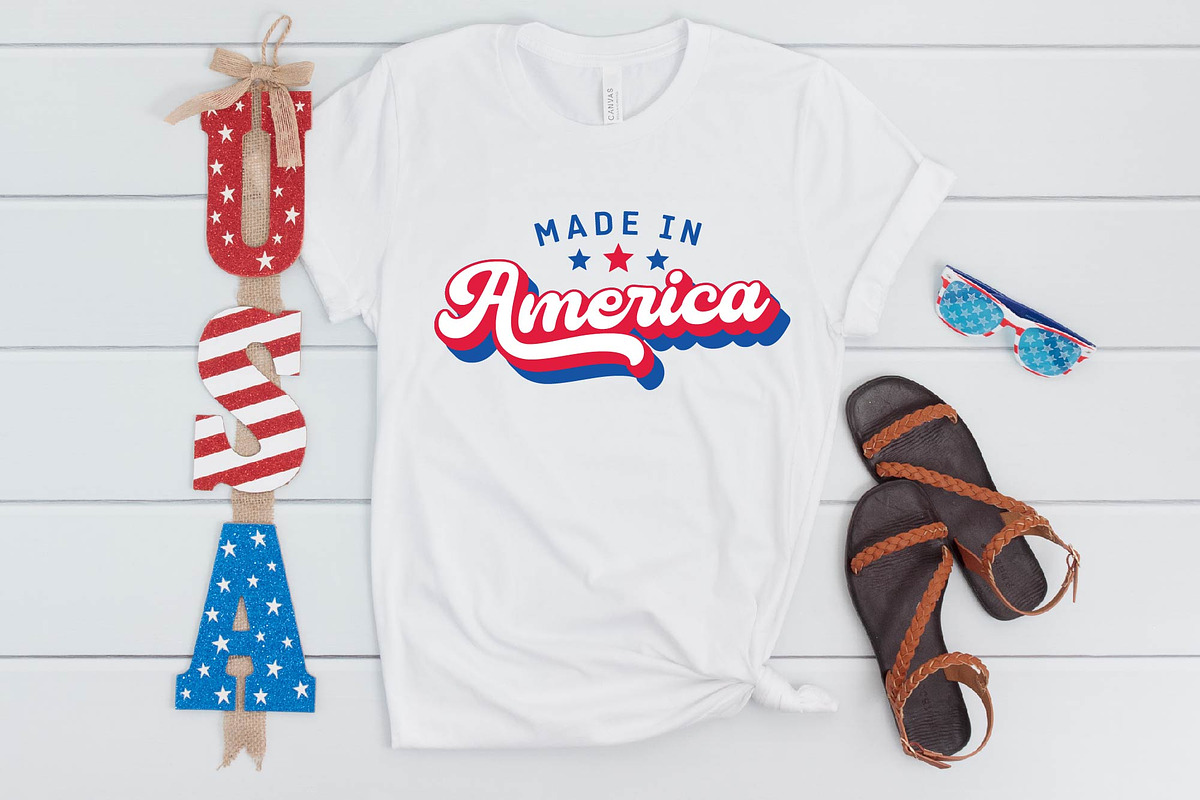 Made In America SVG-Patriotic Retro, an Object Graphic by BeeCraftR (Photo 5 of 5)