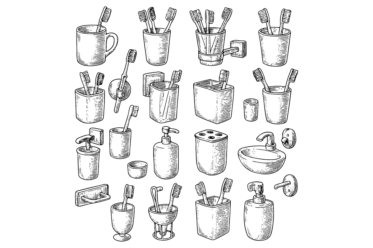 Toothbrush Holders and Sets, an Object Graphic by RT Studio