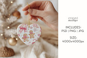 Ceramic Heart Ornament Mockup, a Merchandise Mockup by EmpaviMockups (Thumbnail 7 of 8)