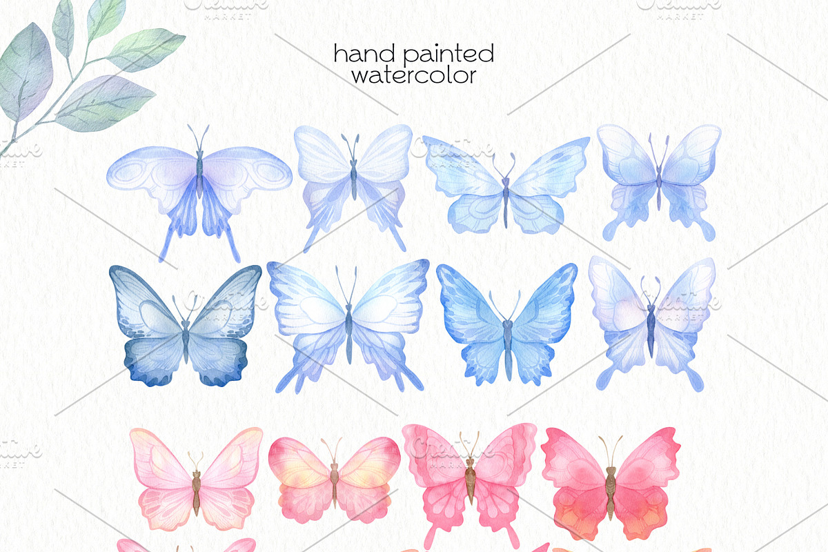 Watercolor Butterfly ClipArt, an Animal Illustration by OllyKo Art (Photo 2 of 7)