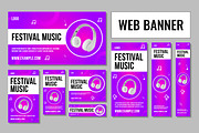 Music Web Banner Set, a Social Media Template by CreativeShaper (Thumbnail 1 of 4)