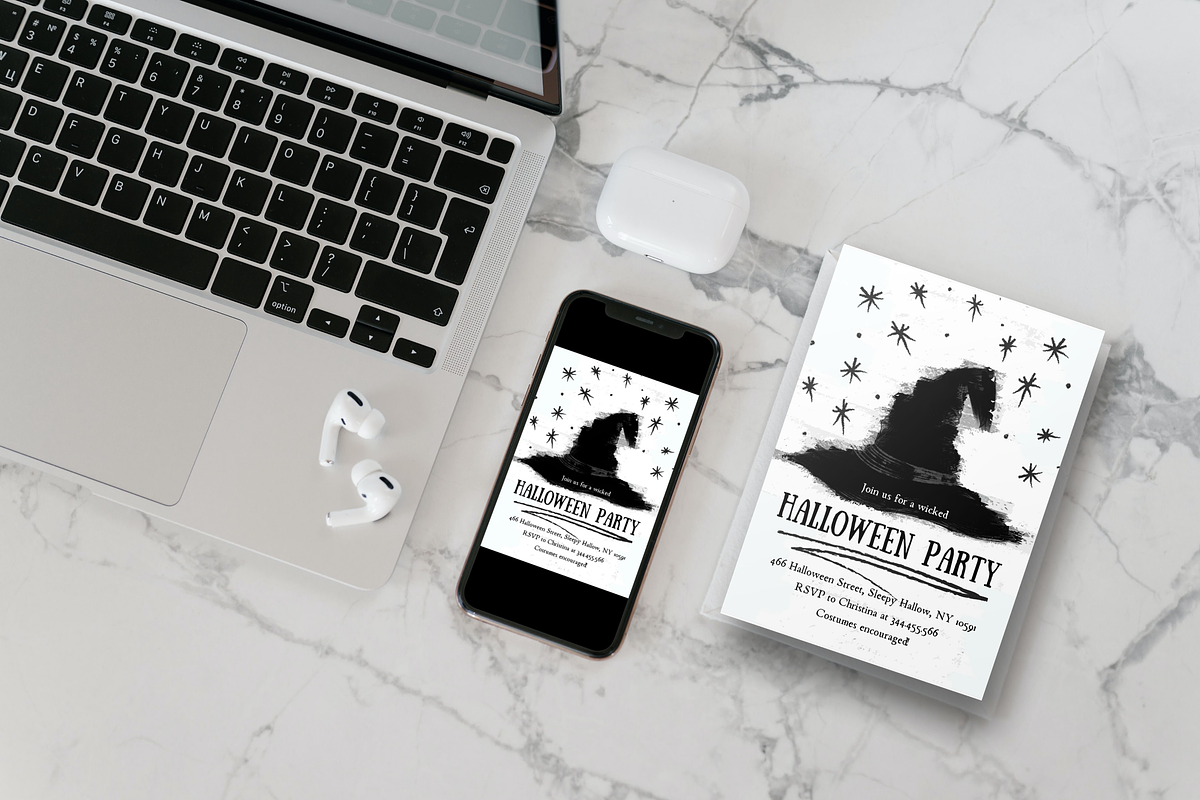 Witch Hat Halloween Invitation, an Invitation Template by ForeverPrint (Photo 2 of 6)
