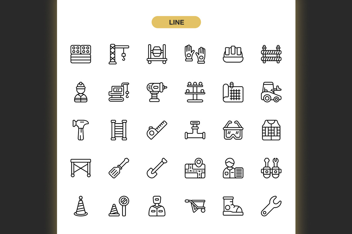 Construction Worker Icons, an Icon by Spacepixel Creative (Photo 2 of 3)