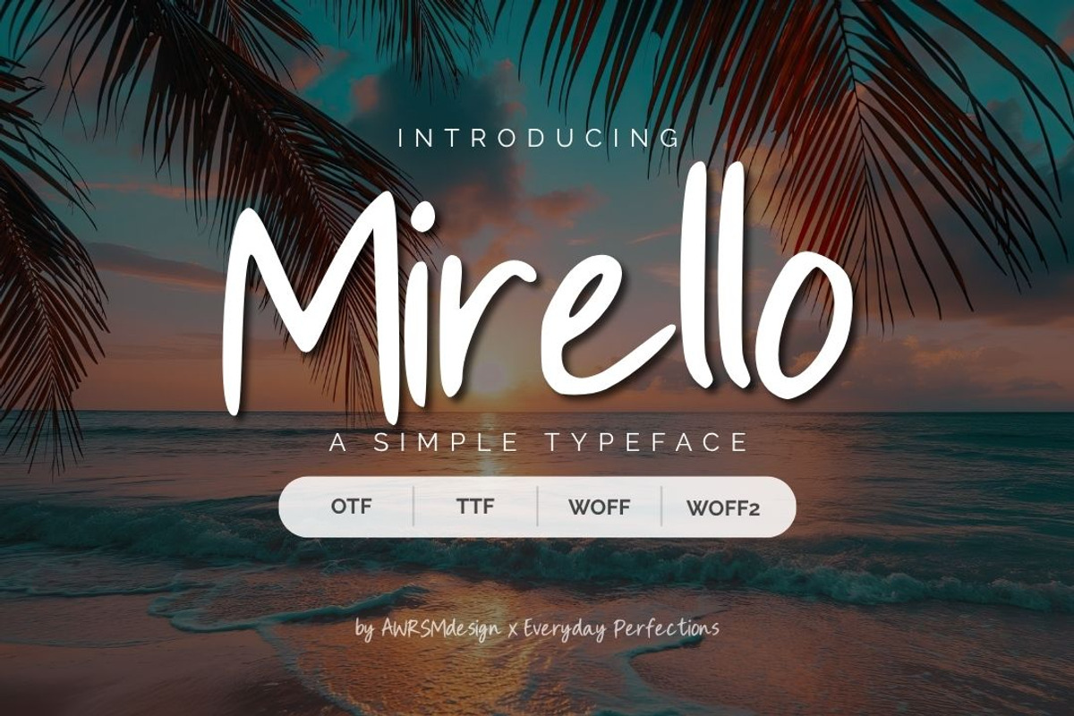 Mirello | A Simple Display Font, a Handwritten Font by Everyday Perfection (Photo 1 of 5)