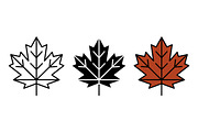 Maple Leaf Vector Icon Graphic Set, a Solid Icon by Artonix (Thumbnail 2 of 2)