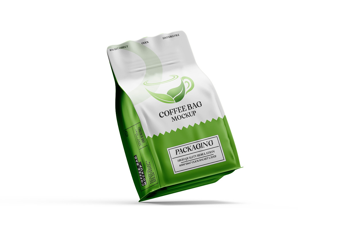Coffee And Tea Bag Packaging Mockup, a Packaging Mockup by pixelmock (Photo 10 of 17)