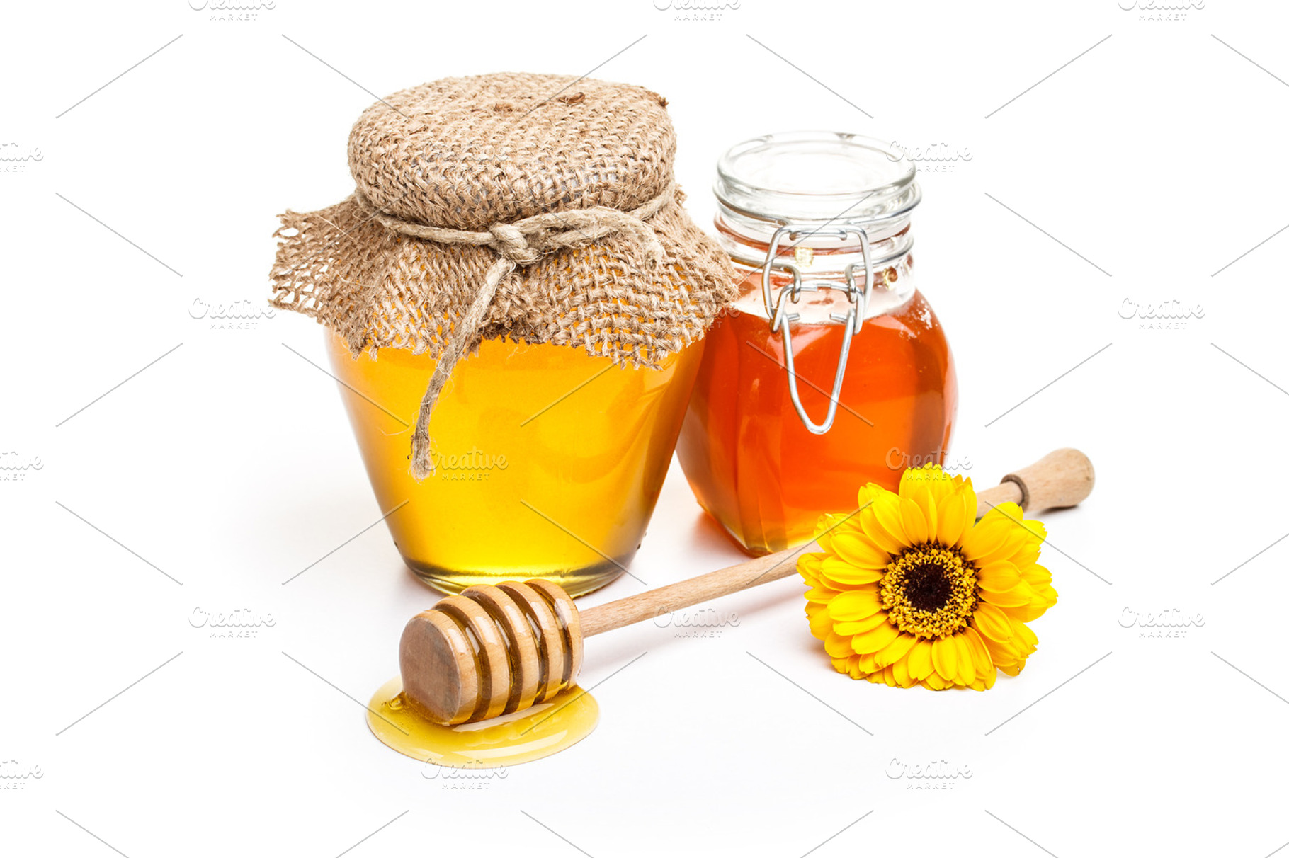 Honey Containing Apiary Apiculture And Dipper
